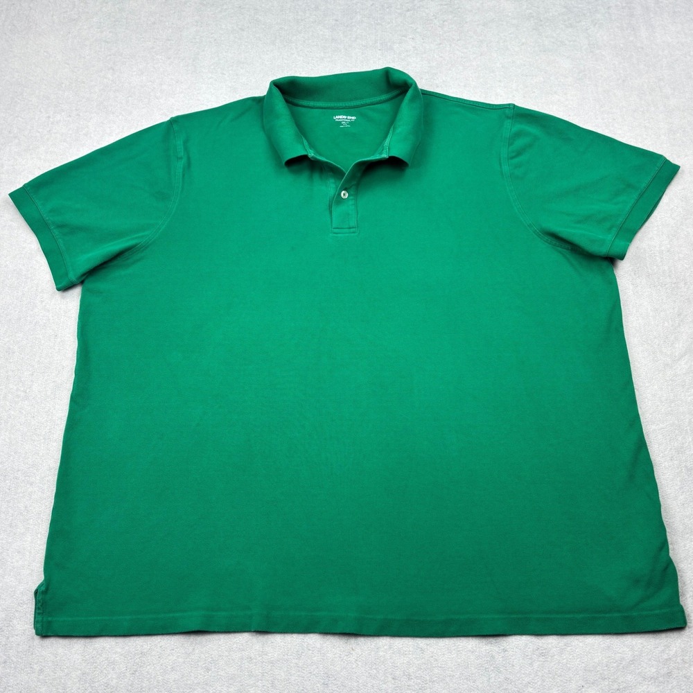 Lands End Mens 3XL Tall Green Short Sleeve Traditional Fit Polo Shirt 508802